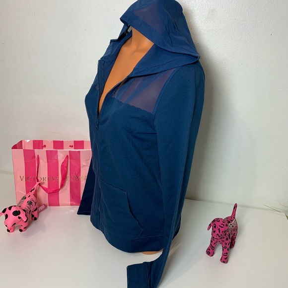 VICTORIA SPORT FULL ZIP HOODIE MESH PANEL JACKET - Picture 5 of 9